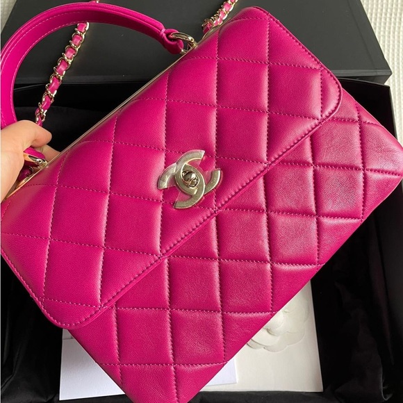 Chanel trendy small pink lambskin gold hardware